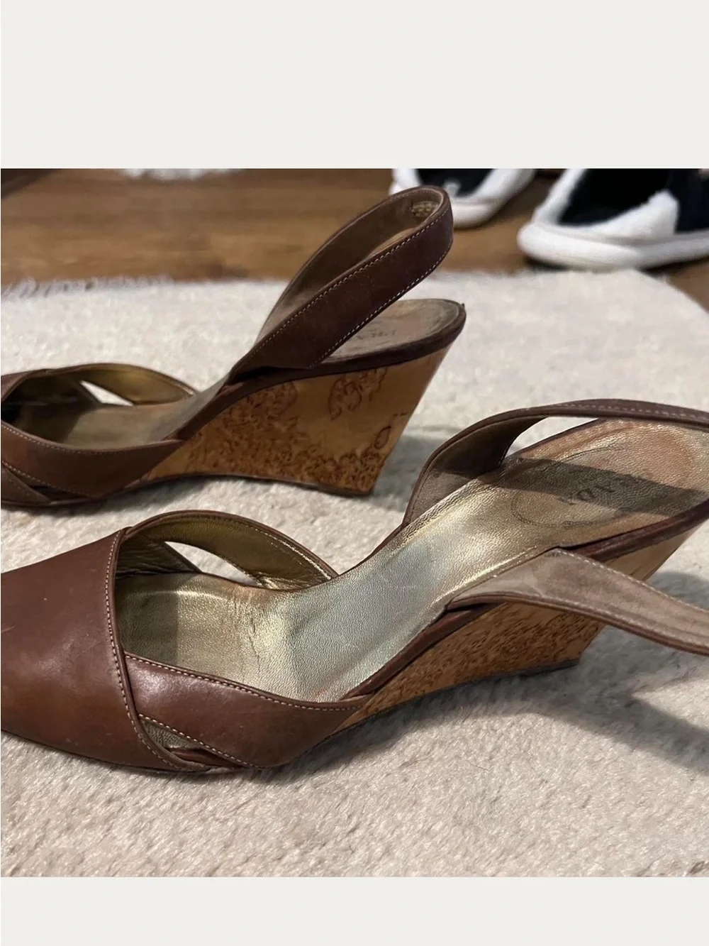 Prada Brown Leather Slingback Heels - Picture 2 of 5